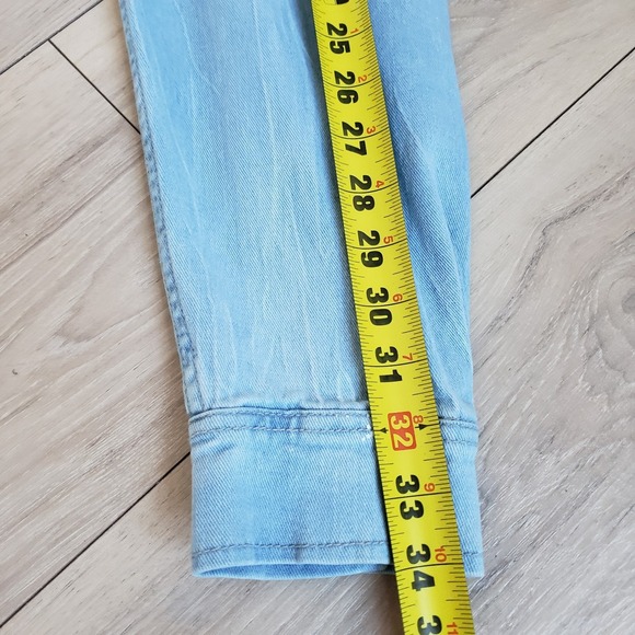 Denim Factory Shirt Mens 3XL Light Wash Jean Button Up Chore Workwear Champ Top - Picture 8 of 9